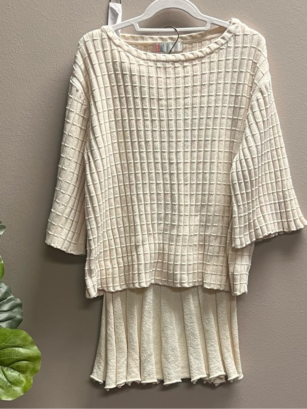 Free People cream sweater and skirt set. Size Small